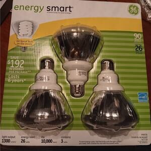 NEW Three (3) General Electric GE Energy Smart 90 WATT Flood Lightbulbs